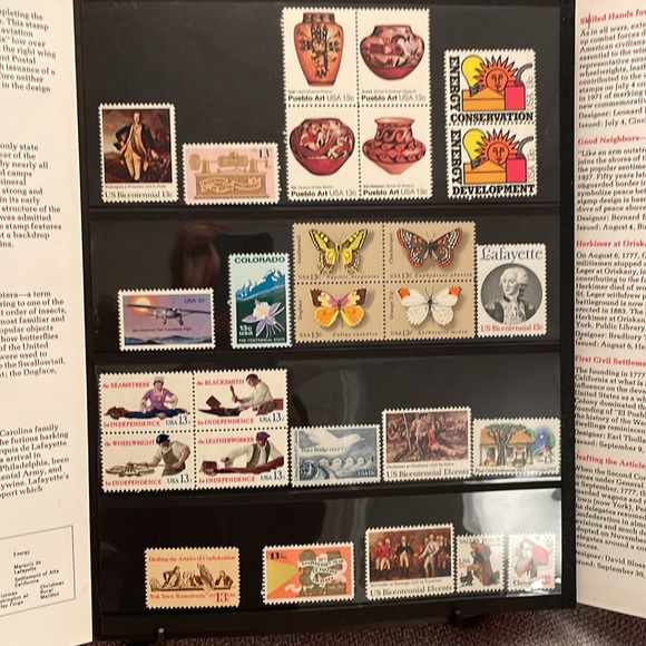 USPS 1977 Stamp Album Mint Set of Commemorative Stamps 27 Unmarked Stamps - Picture 5 of 9